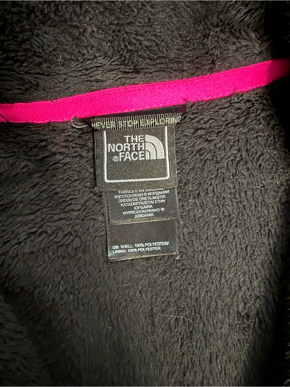 The North Face Teddy Bear Full Zip Up Black and Pink Sz Large - Picture 3 of 9